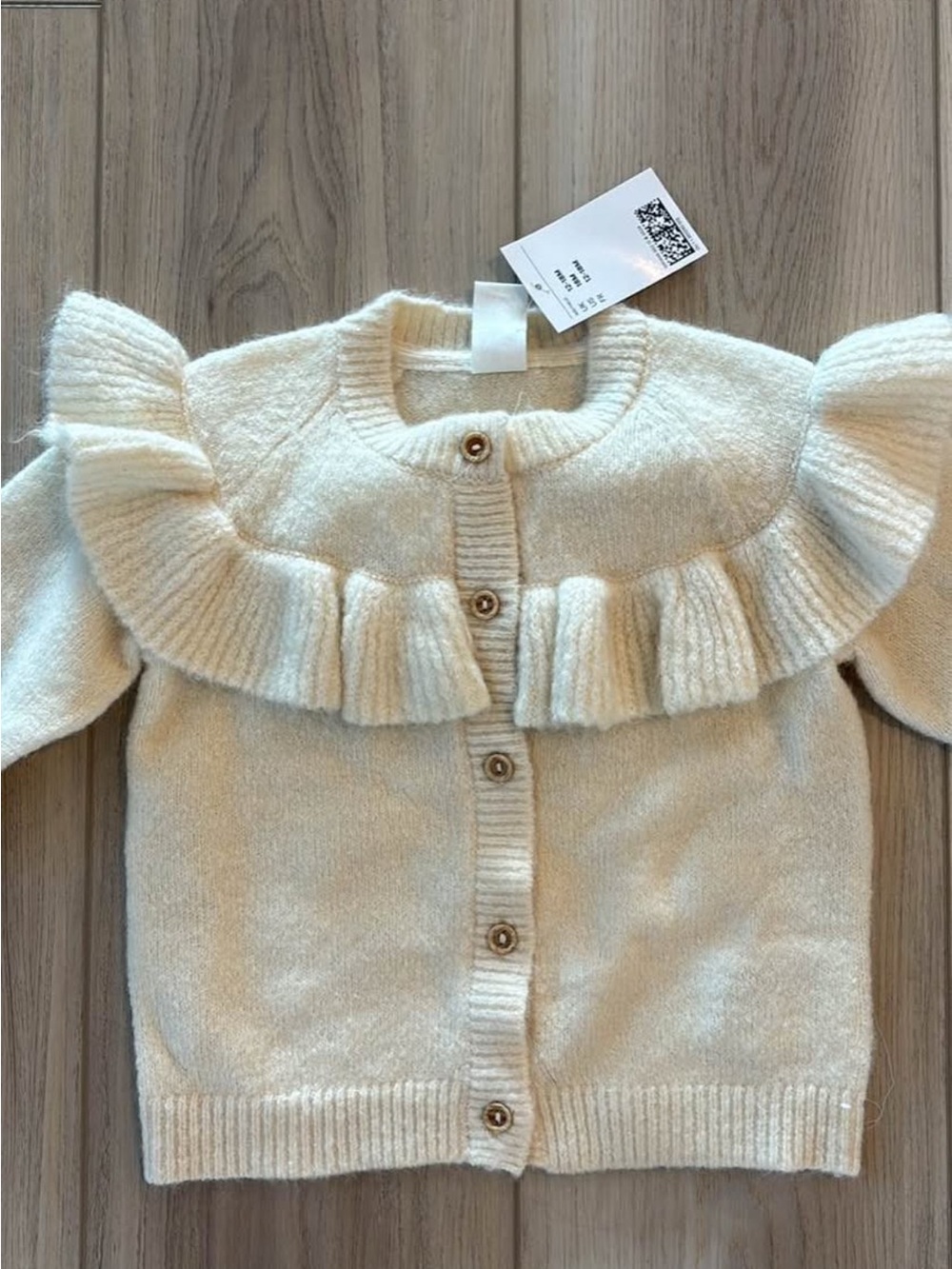 H&M Cream Ruffle Knit Cardigan - Picture 2 of 5